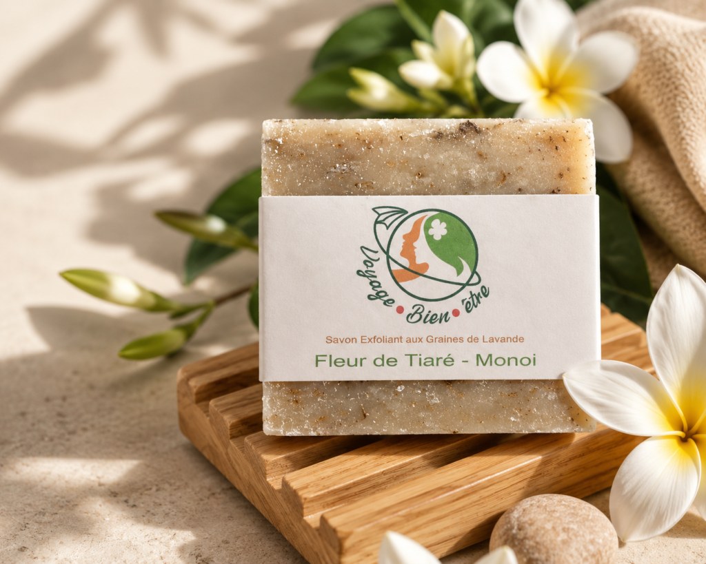Savon Solide Artisanal Fleur de Tiaré & Monoï – 125 g