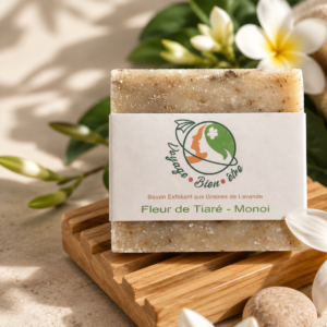 Savon Solide Artisanal Fleur de Tiaré & Monoï – 125 g